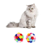 Maxbell 2 Pcs Pet Cat Colorful Handmade Toy Bouncy Balls Inlaid Bell Interactive Toy