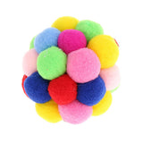 Maxbell 2 Pcs Pet Cat Colorful Handmade Toy Bouncy Balls Inlaid Bell Interactive Toy