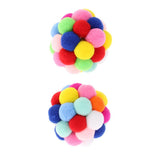 Maxbell 2 Pcs Pet Cat Colorful Handmade Toy Bouncy Balls Inlaid Bell Interactive Toy