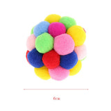 Maxbell 2 Pcs Pet Cat Colorful Handmade Toy Bouncy Balls Inlaid Bell Interactive Toy