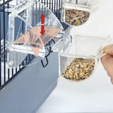Maxbell Bird Parrot Feeder Pets Acrylic Feeding Bowl Cage Hanging Food Water Holder