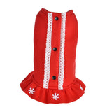 Max Snow Flake Pattern Puppy Warm Jacket Dogs Costume Teddy Dress Clothing Red S