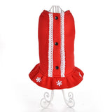 Max Snow Flake Pattern Puppy Warm Jacket Dogs Costume Teddy Dress Clothing Red S