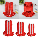 Max Snow Flake Pattern Puppy Warm Jacket Dogs Costume Teddy Dress Clothing Red S