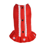 Max Snow Flake Pattern Puppy Warm Jacket Dogs Costume Teddy Dress Clothing Red S