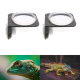 Max 2Pcs Suction Mini Worm Dish Reptile Gecko Ledge Feeder Corner Space Saving