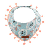 Maxbell Button Design Petal Pattern Cute Dog And Cat Collar Saliva Towel  Skyblue S