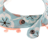 Maxbell Button Design Petal Pattern Cute Dog And Cat Collar Saliva Towel  Skyblue S