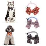 Maxbell Small Medium Dogs Adjustable Collar with Bowtie, Daily Dog Grooming Costumes Pink S