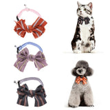 Maxbell Small Medium Dogs Adjustable Collar with Bowtie, Daily Dog Grooming Costumes Pink S