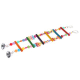 Max Wooden Colorful Bird Toy Parrot Climb Ladder Bird Swing Bridge with Bell