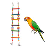 Max Wooden Colorful Bird Toy Parrot Climb Ladder Bird Swing Bridge with Bell