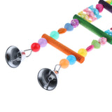 Max Wooden Colorful Bird Toy Parrot Climb Ladder Bird Swing Bridge with Bell