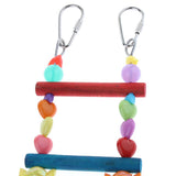 Max Wooden Colorful Bird Toy Parrot Climb Ladder Bird Swing Bridge with Bell