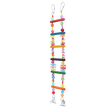 Max Wooden Colorful Bird Toy Parrot Climb Ladder Bird Swing Bridge with Bell