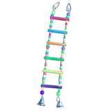 Max Wooden Colorful Bird Toy Parrot Climb Ladder Bird Swing Bridge with Bell