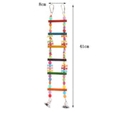 Max Wooden Colorful Bird Toy Parrot Climb Ladder Bird Swing Bridge with Bell