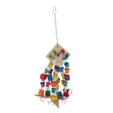 Max Wooden Sisal Parrot Cage Hanging Toy Bite Climbing Training Puzzle Bird Toy