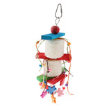 Max Bird Toy Wooden Loofah Leather Chew Climb Toy for Parrot Cockatiel Cockatoo