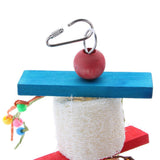 Max Bird Toy Wooden Loofah Leather Chew Climb Toy for Parrot Cockatiel Cockatoo