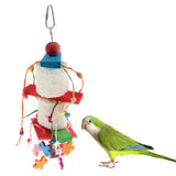 Max Bird Toy Wooden Loofah Leather Chew Climb Toy for Parrot Cockatiel Cockatoo