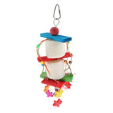 Max Bird Toy Wooden Loofah Leather Chew Climb Toy for Parrot Cockatiel Cockatoo