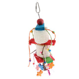 Max Bird Toy Wooden Loofah Leather Chew Climb Toy for Parrot Cockatiel Cockatoo