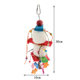 Max Bird Toy Wooden Loofah Leather Chew Climb Toy for Parrot Cockatiel Cockatoo