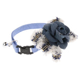 Maxbell Small Medium Dog Adjustable Collar Flower Bowtie, Daily Dog Grooming Costume Light Blue S