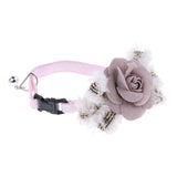 Maxbell Small Medium Dog Adjustable Collar Flower Bowtie, Daily Dog Grooming Costume Pink S