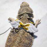 Maxbell Angel Wings Adjustable Reptile Harness Leash for Lizard Outdoor Walk Yellow