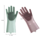 Maxbell Silicone Cleaning Brush Scrubber Gloves for Household Pet Hair Care Blue