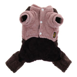 Maxbell Pet Dog Clothes Double-Layer Corduroy Four-Legged Cotton Coat Pink M