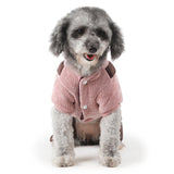 Maxbell Pet Dog Clothes Double-Layer Corduroy Four-Legged Cotton Coat Pink M