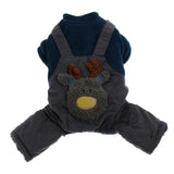 Maxbell Pet Dog Clothes Double-Layer Corduroy Four-Legged Cotton Coat Deep Blue M