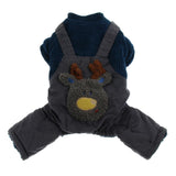 Maxbell Pet Dog Clothes Double-Layer Corduroy Four-Legged Cotton Coat Deep Blue M