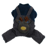 Maxbell Pet Dog Clothes Double-Layer Corduroy Four-Legged Cotton Coat Deep Blue M