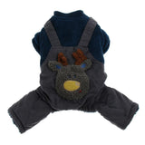 Maxbell Pet Dog Clothes Double-Layer Corduroy Four-Legged Cotton Coat Deep Blue M