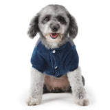 Maxbell Pet Dog Clothes Double-Layer Corduroy Four-Legged Cotton Coat Deep Blue M