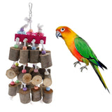 Max Medium & Large Parrot Toy - Thick Log Blocks String Chew Bite Toys