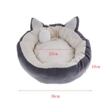 Max Pet Cat Dog Puppy Round Bed Soft Plush Warm House Nest Mat Cushion Gray M