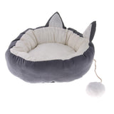 Max Pet Cat Dog Puppy Round Bed Soft Plush Warm House Nest Mat Cushion Gray M