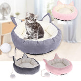 Max Pet Cat Dog Puppy Round Bed Soft Plush Warm House Nest Mat Cushion Gray M