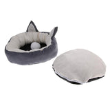 Max Pet Cat Dog Puppy Round Bed Soft Plush Warm House Nest Mat Cushion Gray M