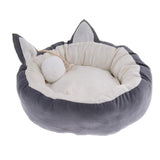 Max Pet Cat Dog Puppy Round Bed Soft Plush Warm House Nest Mat Cushion Gray M