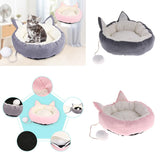 Max Pet Cat Dog Puppy Round Bed Soft Plush Warm House Nest Mat Cushion Gray M