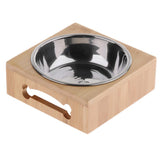 Maxbell Removable Pet Cat Dog Food Bowl Water Feeding Dish Stainless Steel Single