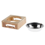 Maxbell Removable Pet Cat Dog Food Bowl Water Feeding Dish Stainless Steel Single