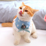 Maxbell Pet Dog Collar Triangle Bibs Dog Bandage Scarf Cute Neckerchief  Blue