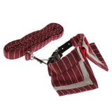 Maxbell Pet Dog and Cat Strap Rope, Puppy Kitten Bow Tie Collar Leash M Red Stripe